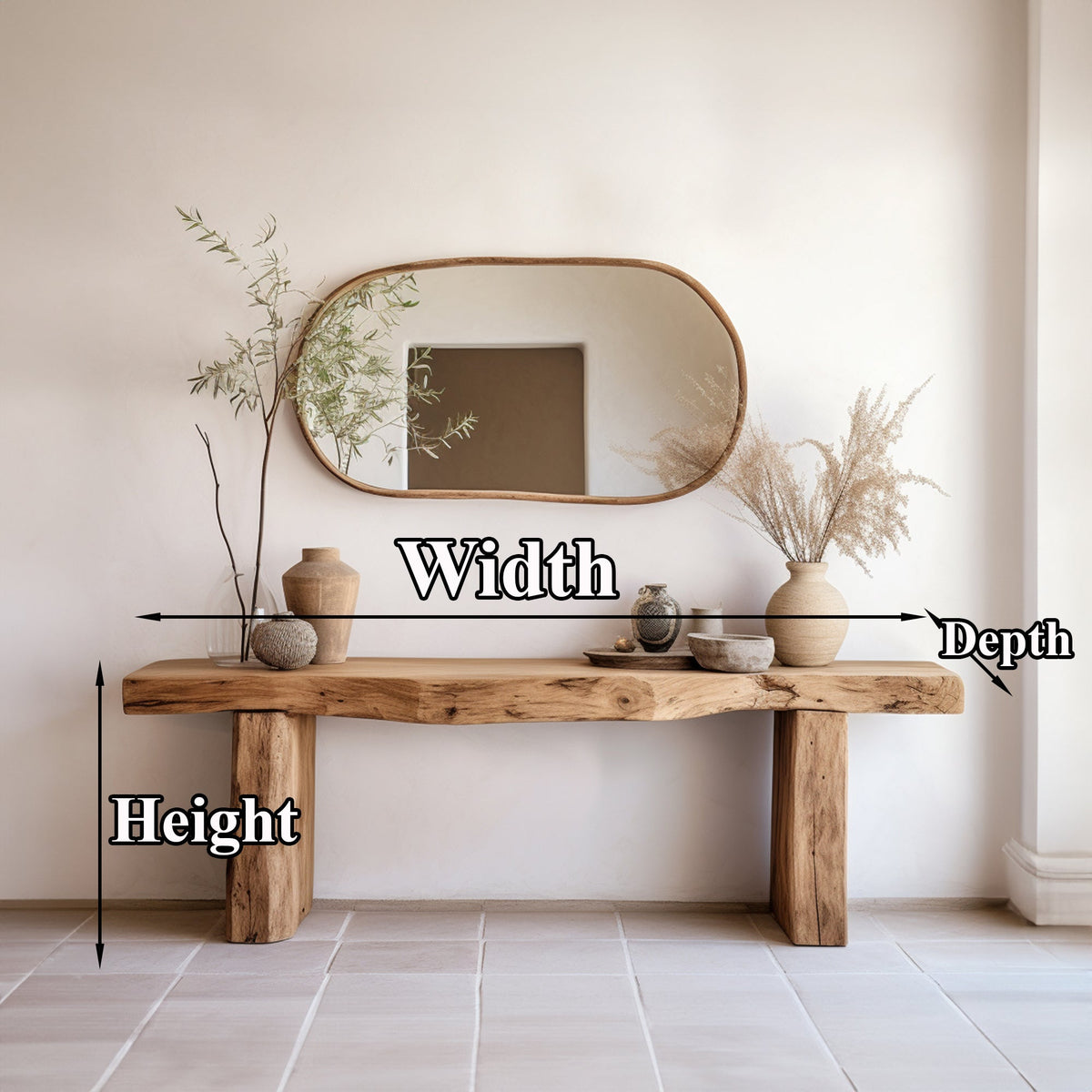 Living Edge Side Table Modern, solid wood, built to order