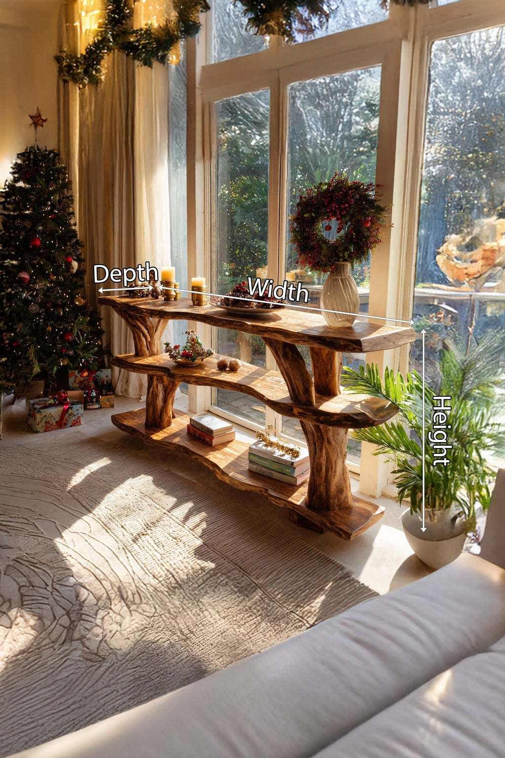 Live Edge Reclaimed Console Table