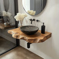 Handmade Bathroom Vanity Sink Shelf, solid wood, built to order