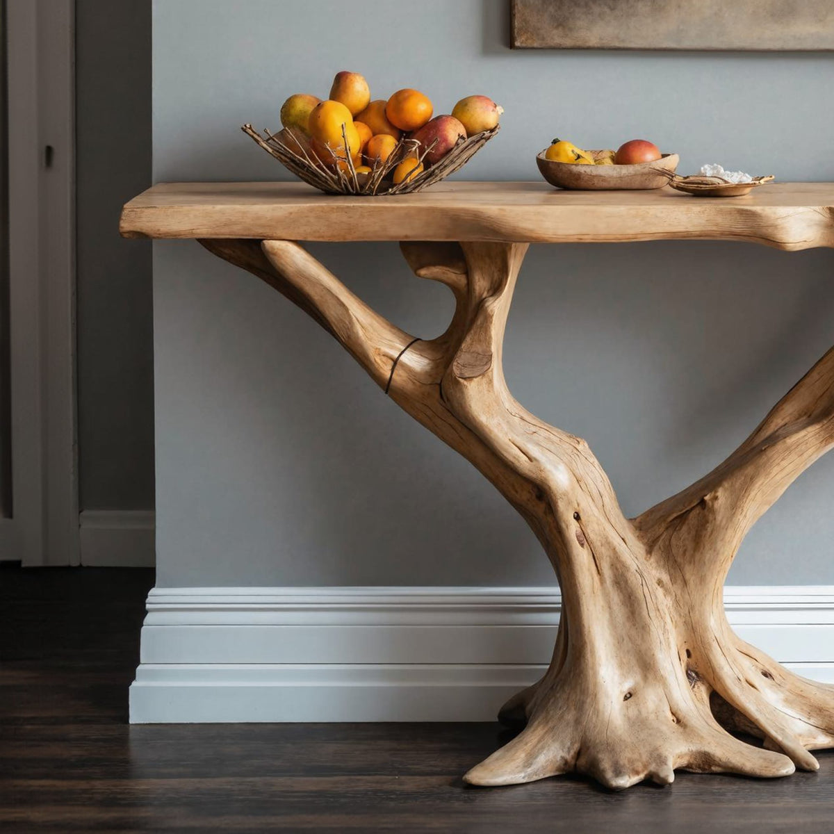 Live Edge Console Table Handcraft, solid wood, built to order