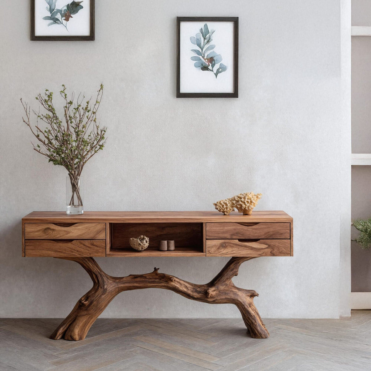 Live Edge Sofa Modern Console Table