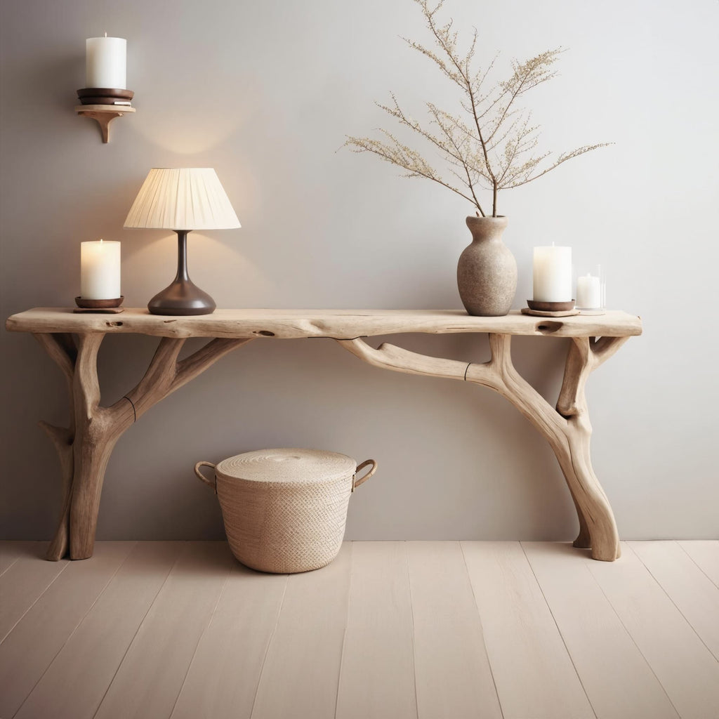 Decorative Wooden Entryway Table Handcarfted Table, solid wood, built to order