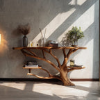 Mid Century Solid Console Table, solid wood, built to order