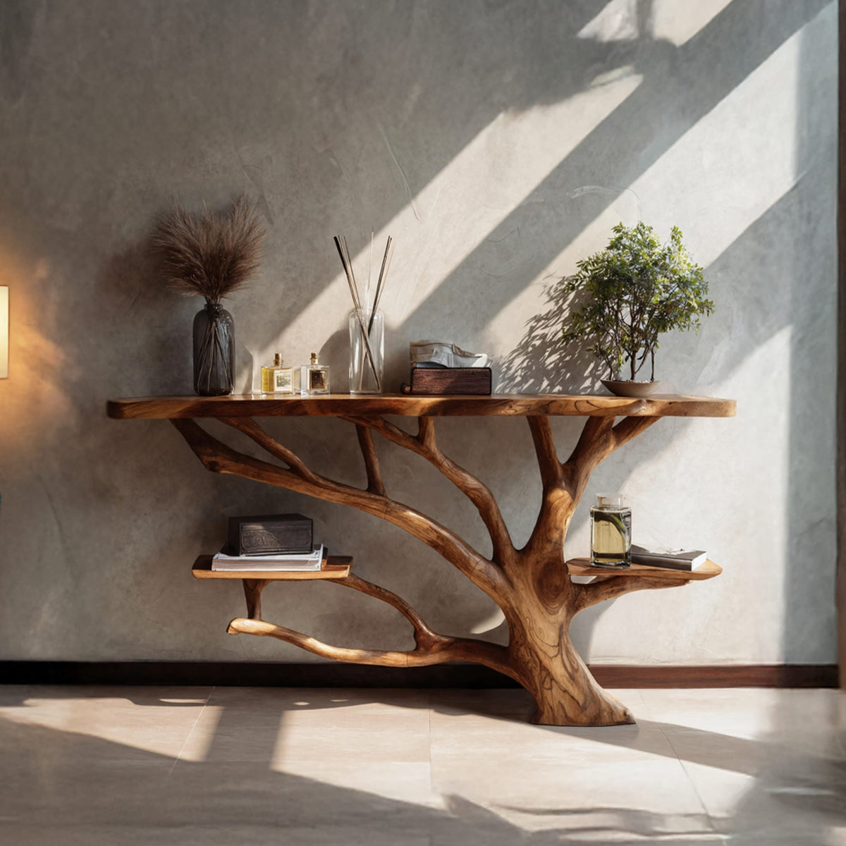 Mid Century Solid Console Table, solid wood, built to order