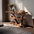Mid Century Live Edge Hallway Console Table