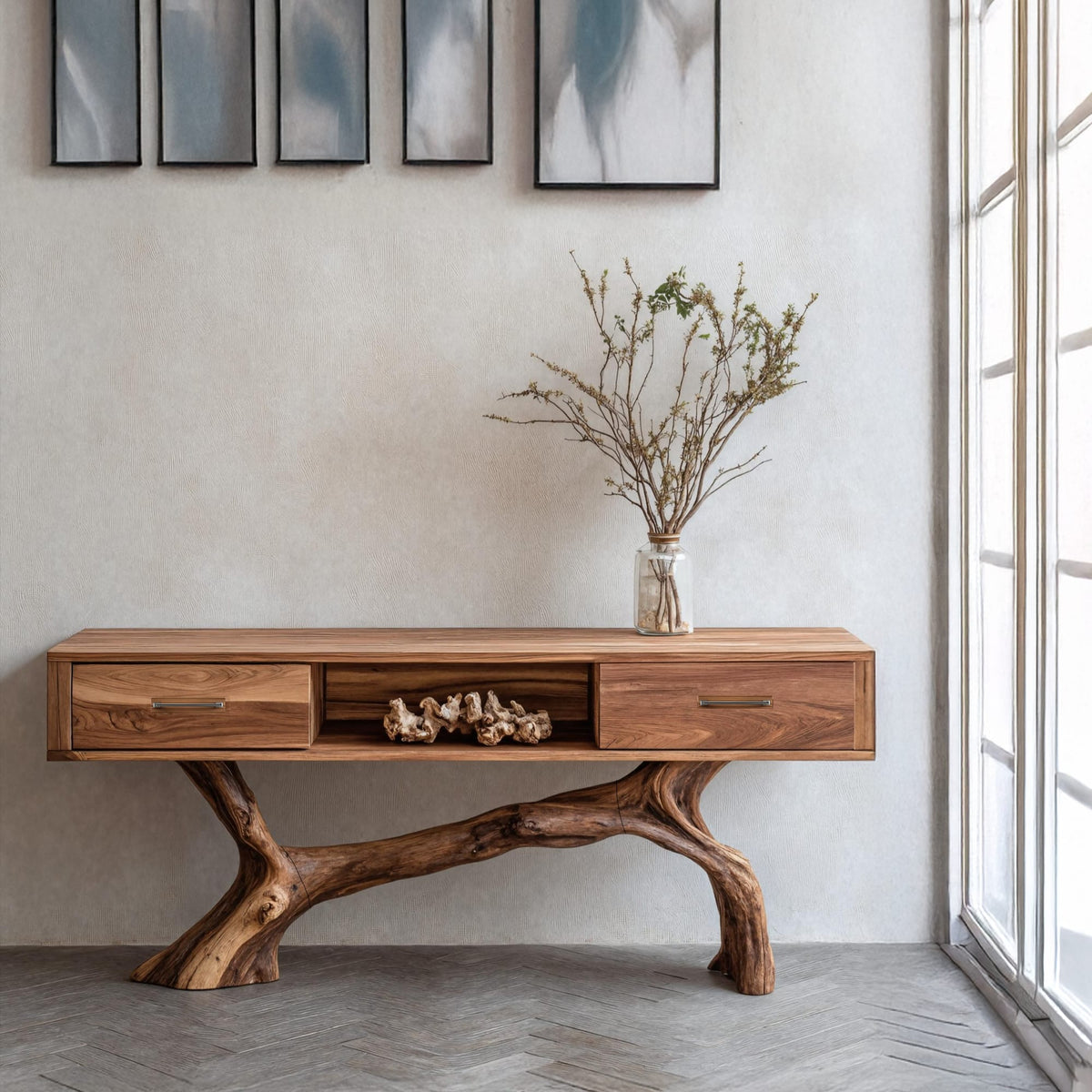 Live Edge Modern Accent Console Table