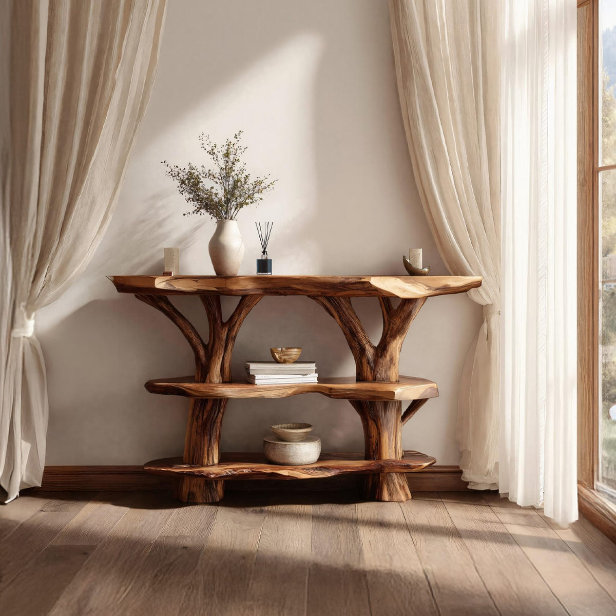 Live Edge Slab Console Table
