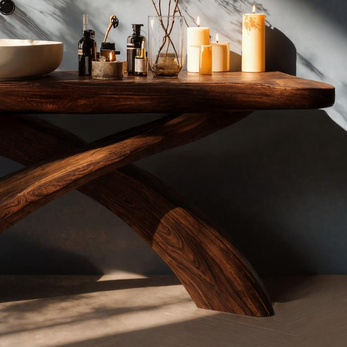 Farmhouse Live Edge Vanity, solid wood, built to order