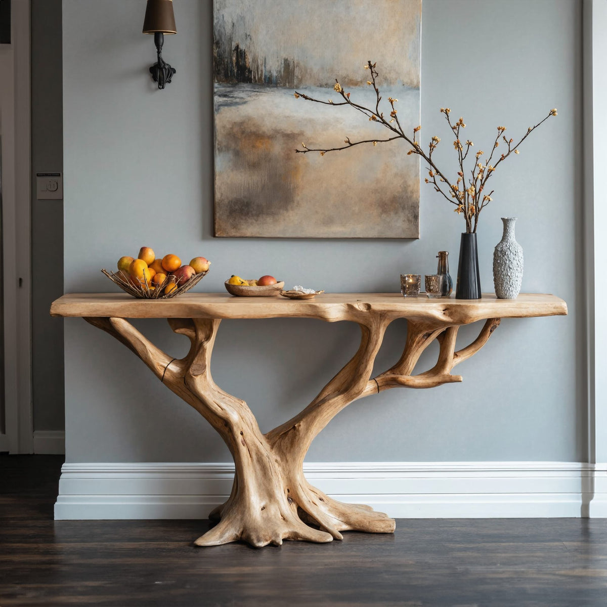 Live Edge Console Table Handcraft, solid wood, built to order