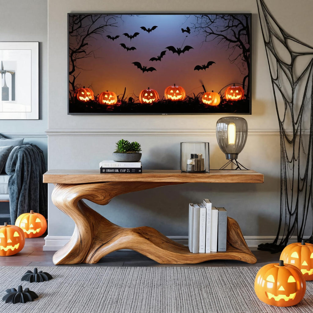 Solid Live Edge Foyer Console Table