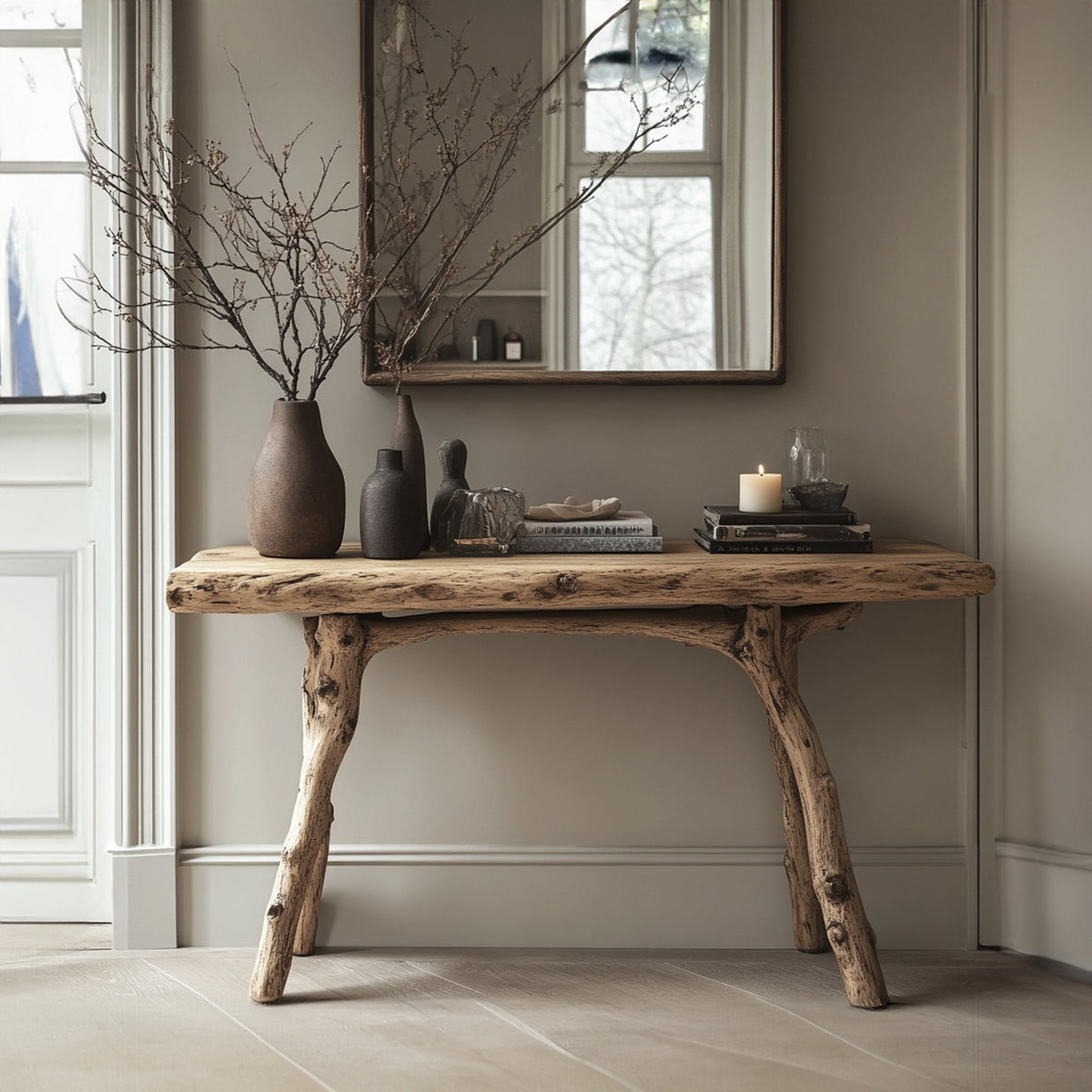 Curve Console Table Handcraft, solid wood, built to order