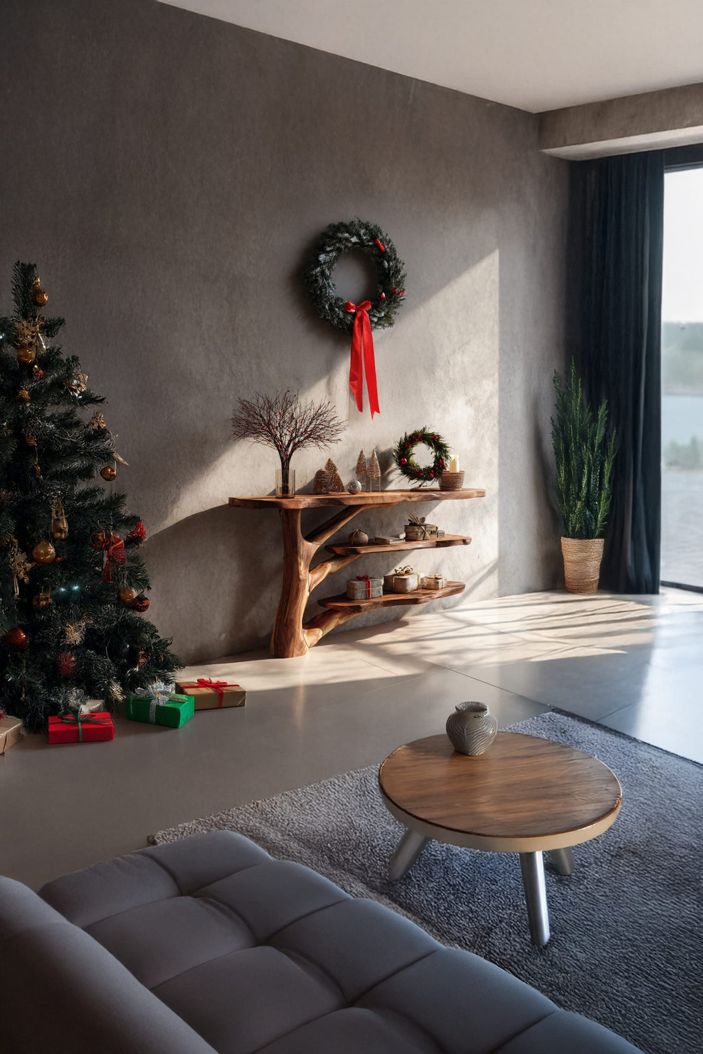 Live Edge Behind Console Table