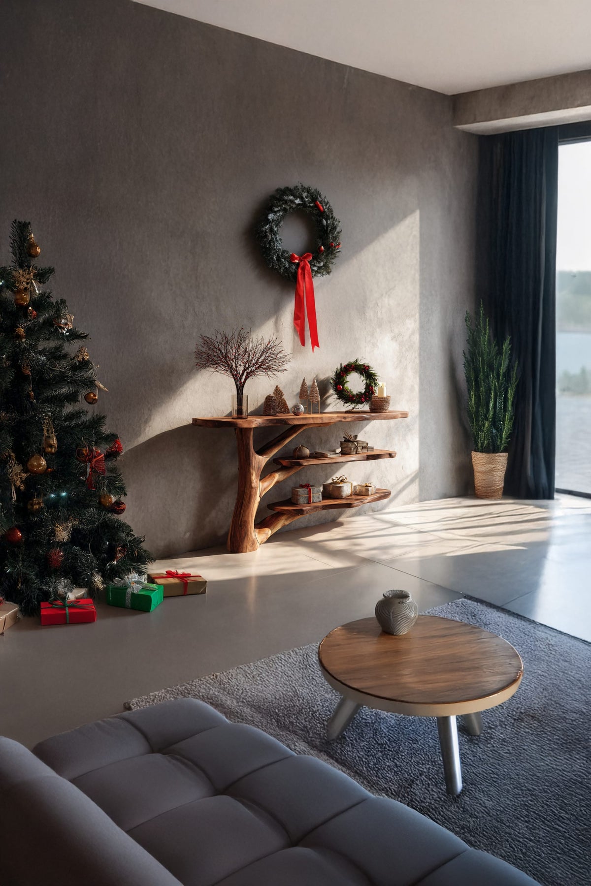 Live Edge Behind Console Table