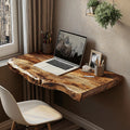 Farmhouse Floating Desk, solid wood, built to order