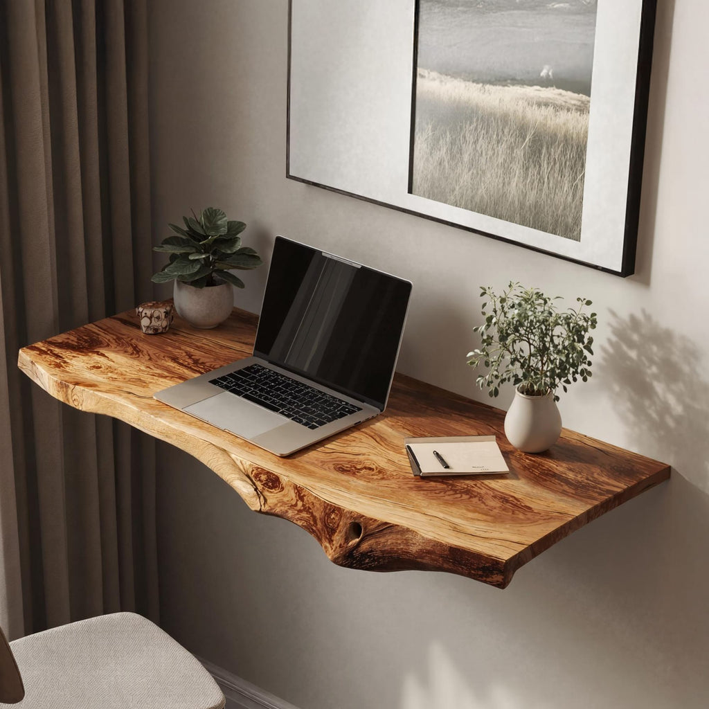 Farmhouse Floating Desk, solid wood, built to order