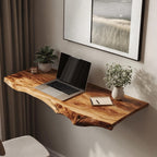 Farmhouse Floating Desk, solid wood, built to order
