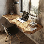 Mid Century Solid Floating Desk, solid wood, built to order
