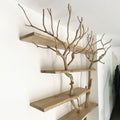 Tree Branch Floating Corner Shelf Solid for Book Lover Gift, solid wood, built to order