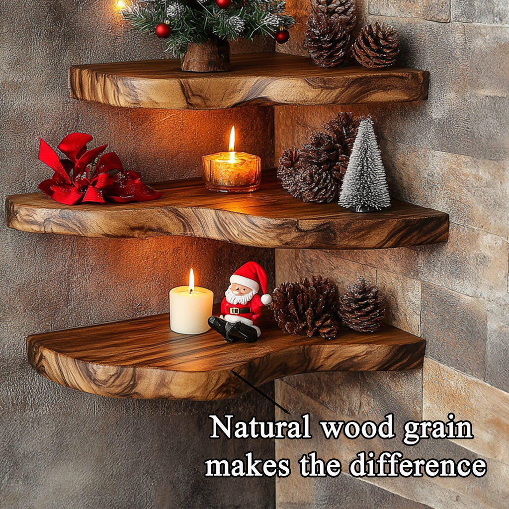 Floating Corner Wall Shelves Small Floating Shelf, solid wood, built to order