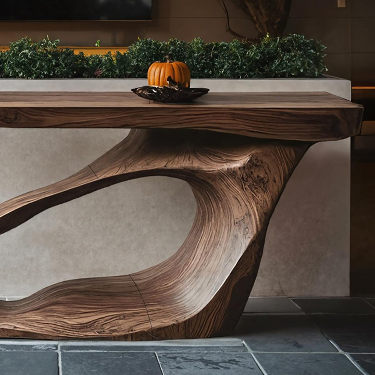 Handcrafted Live Edge Entryway Table, solid wood, built to order
