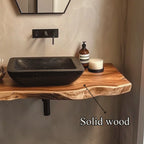 Midcentury Bathroom Vanity Floating Hallway, solid wood, built to order
