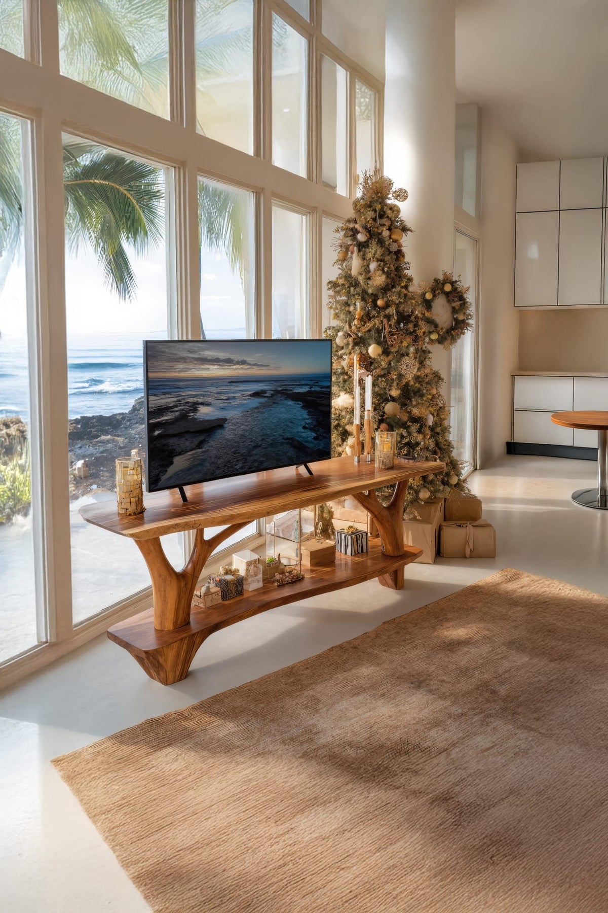 Live Edge Sofa Solid TV Cabinet