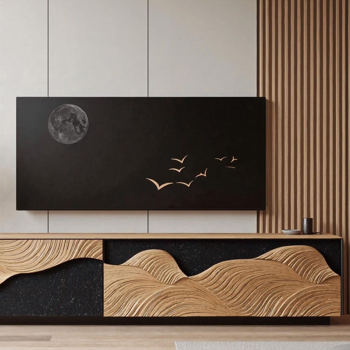 Solid Entertainment Storage TV Cabinet