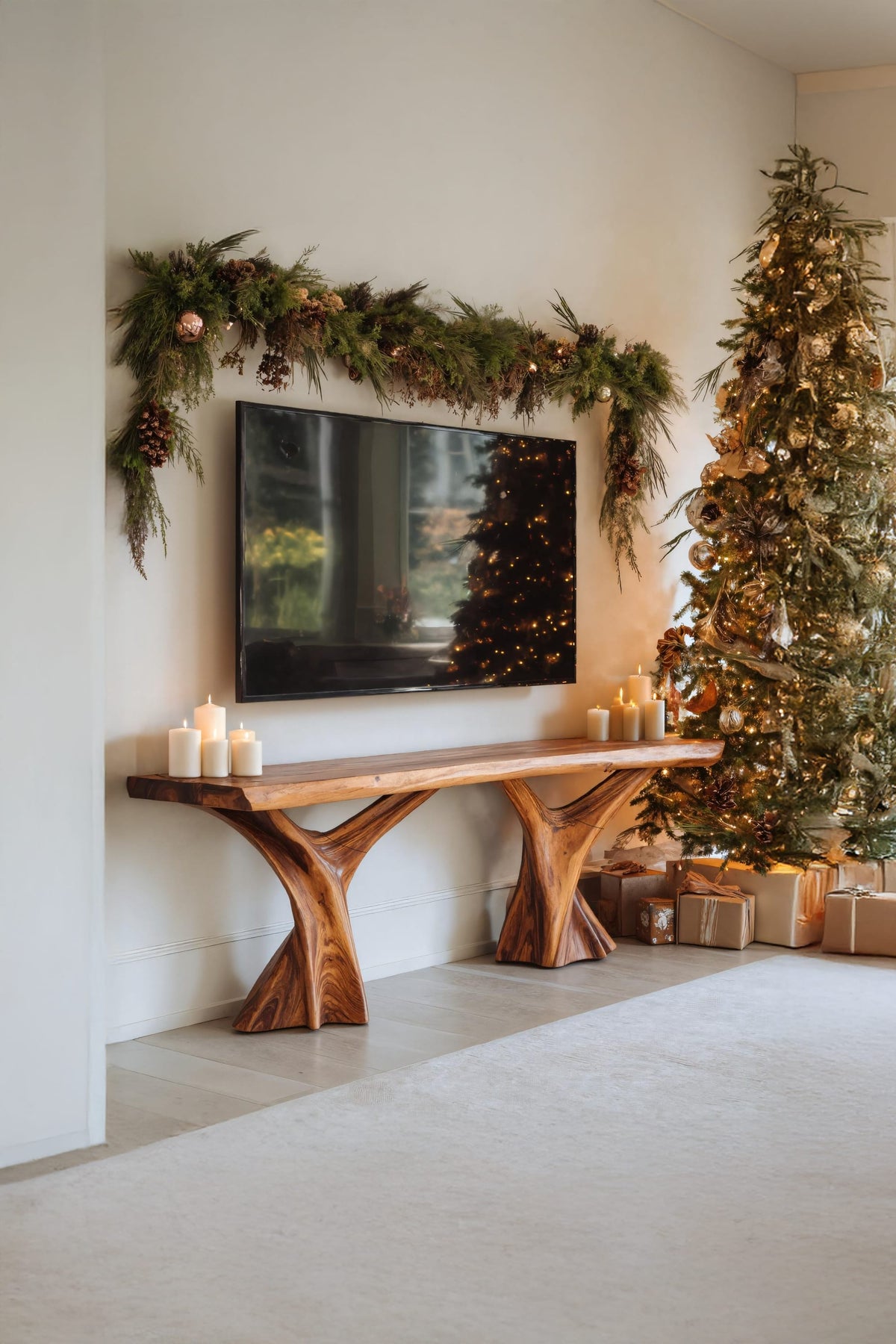 Live Edge Low Credenza TV Cabinet