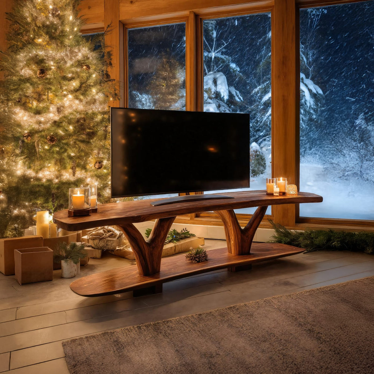 Live Edge Low Profile TV Cabinet