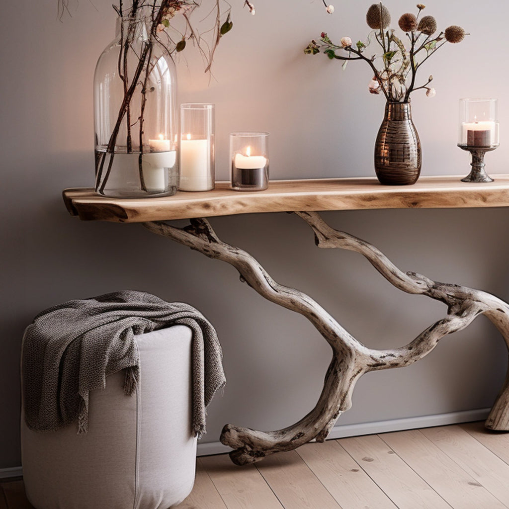 Floating Live Edge Side Table Handcrafted, solid wood, built to order