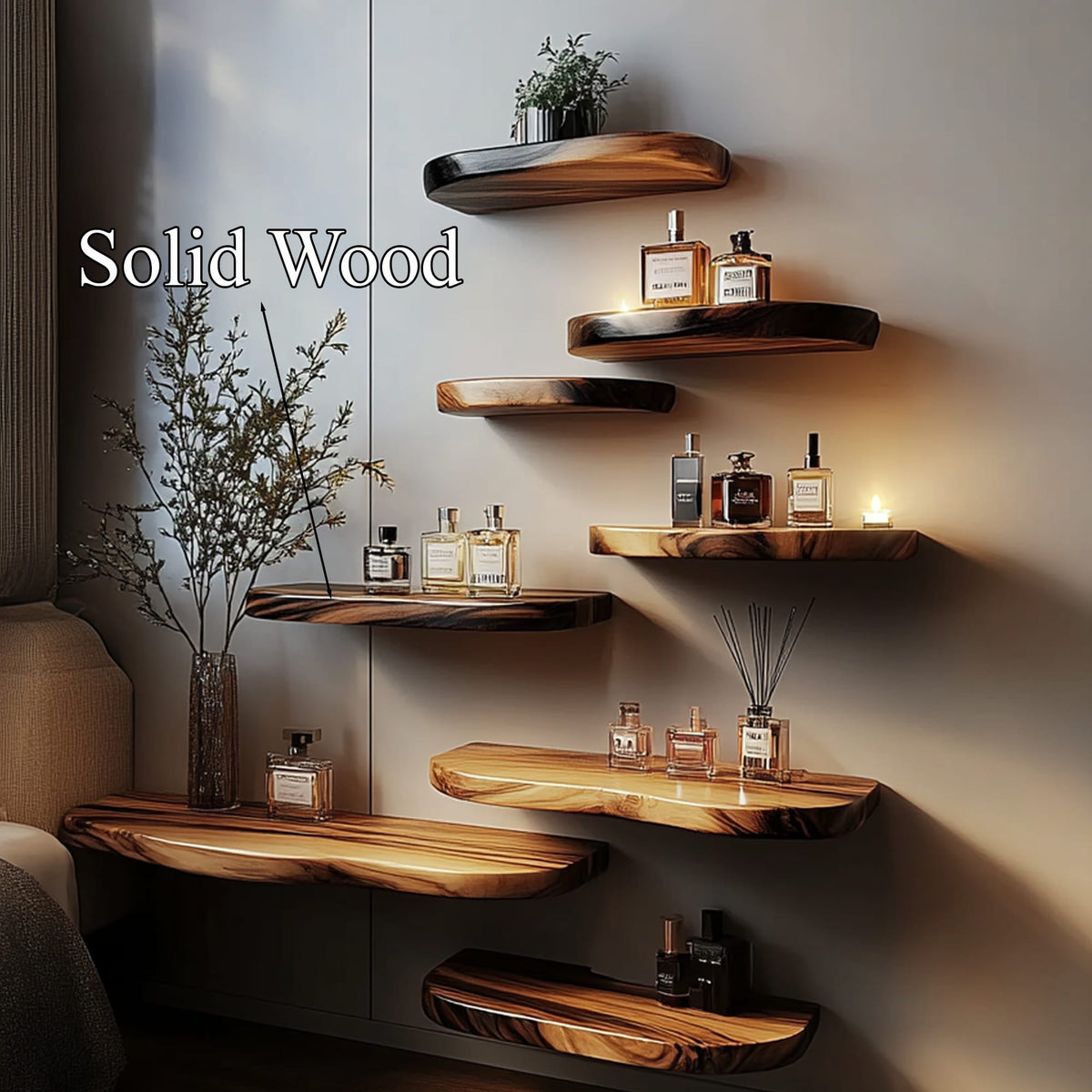 Floating Shelves Solid Home Decor Office Decor Gifts, solid wood, built to order