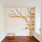 Tree Branch Floating Shelf Driftwood Art Decor, solid wood, built to order