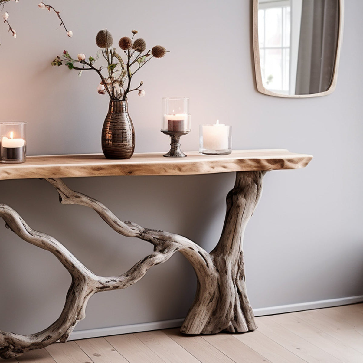 Floating Live Edge Side Table Handcrafted, solid wood, built to order