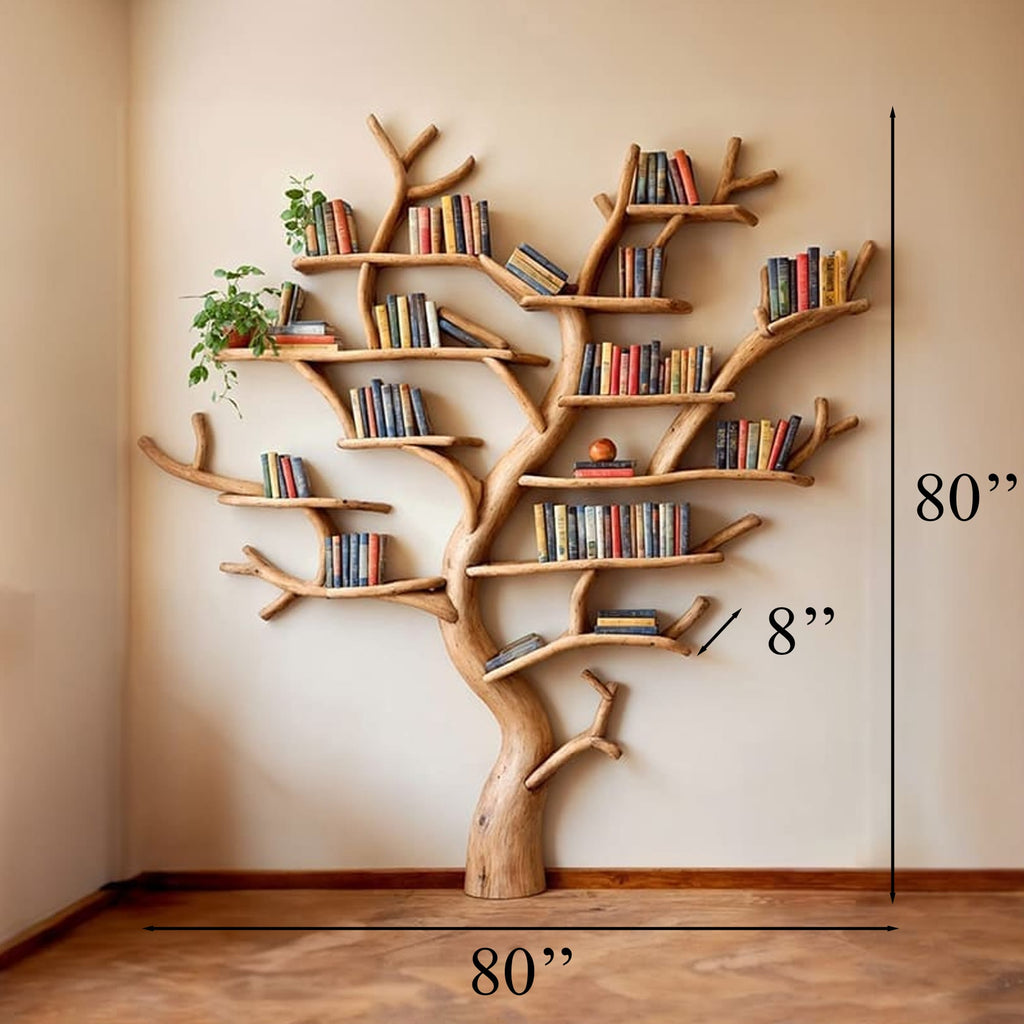 Tree Branch Bookshelf Decor Modern Bookshelf, solid wood, built to order