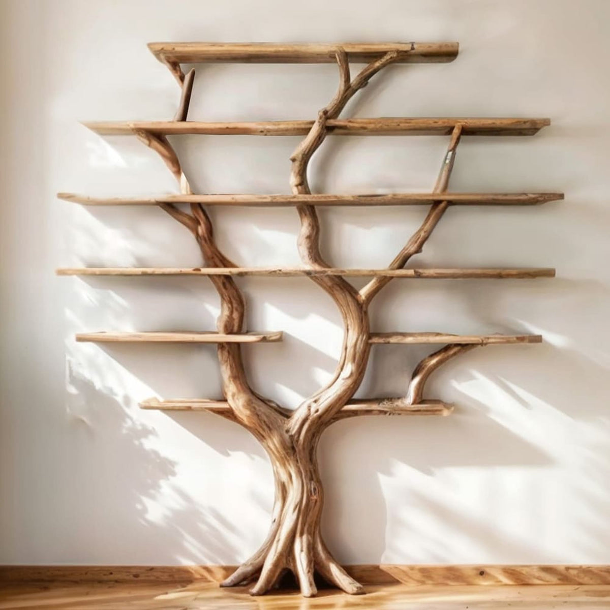 Tree Branch Floating Driftwood Shelf, solid wood, built to order