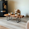 Farmhouse Feeding Stand with Bowl for Small Dogs, solid wood, built to order