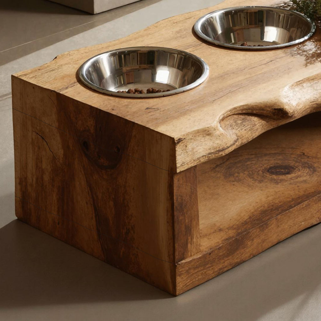 Farmhouse Dog Feeding Stand Dog Space, solid wood, built to order