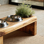 Mid Century Dog Bowl Stand Modern Pet Home, solid wood, built to order