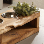 Farmhouse Dog Feeding Stand Dog Space, solid wood, built to order