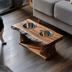 Farmhouse Dog Feeding Stand Kitchen Decor, solid wood, built to order