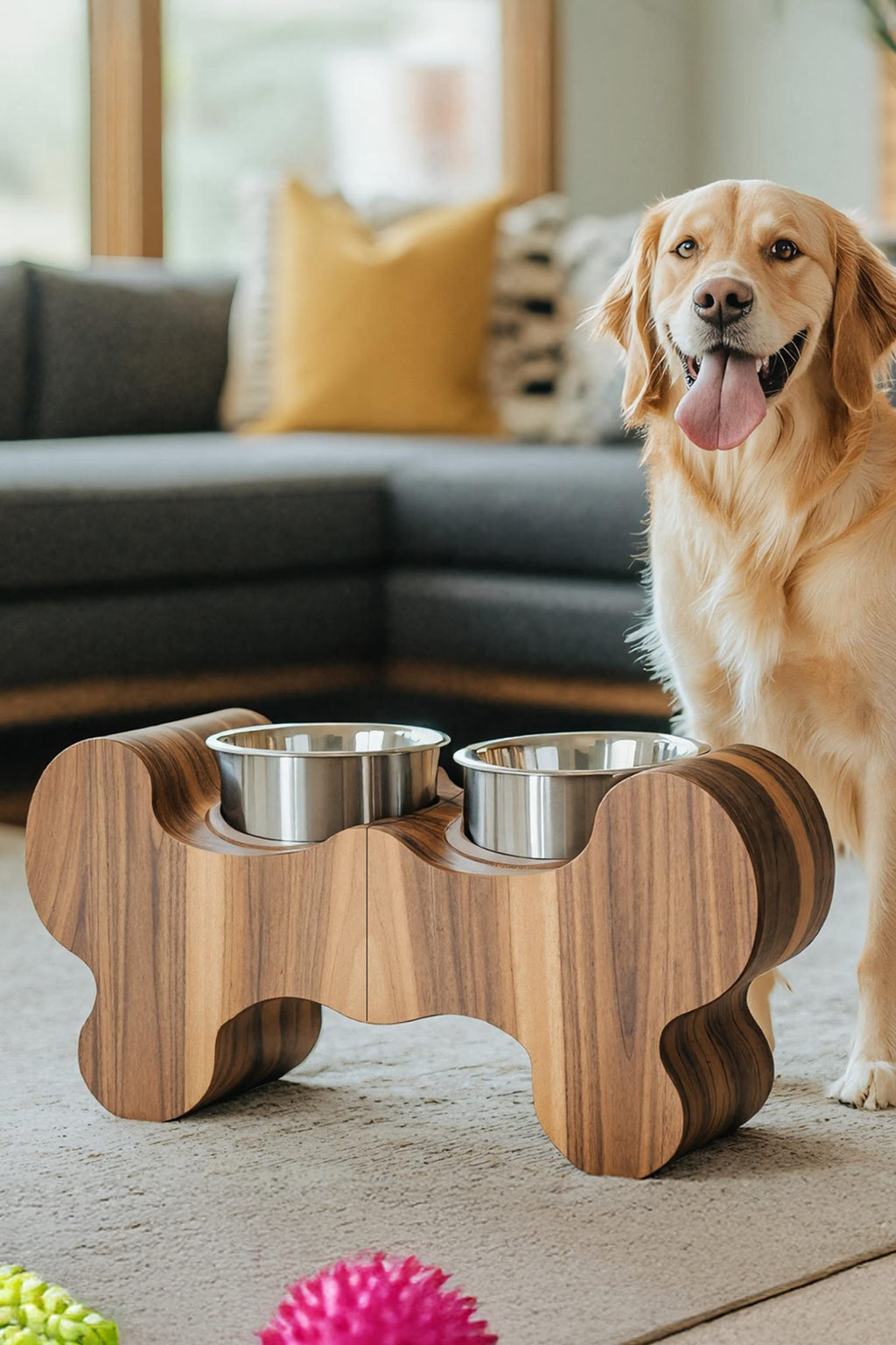 Handcrafted Dog Bowl Stand, solid wood, built to order