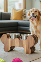 Handcrafted Dog Bowl Stand, solid wood, built to order