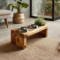 Mid Century Dog Bowl Stand Modern Pet Home, solid wood, built to order