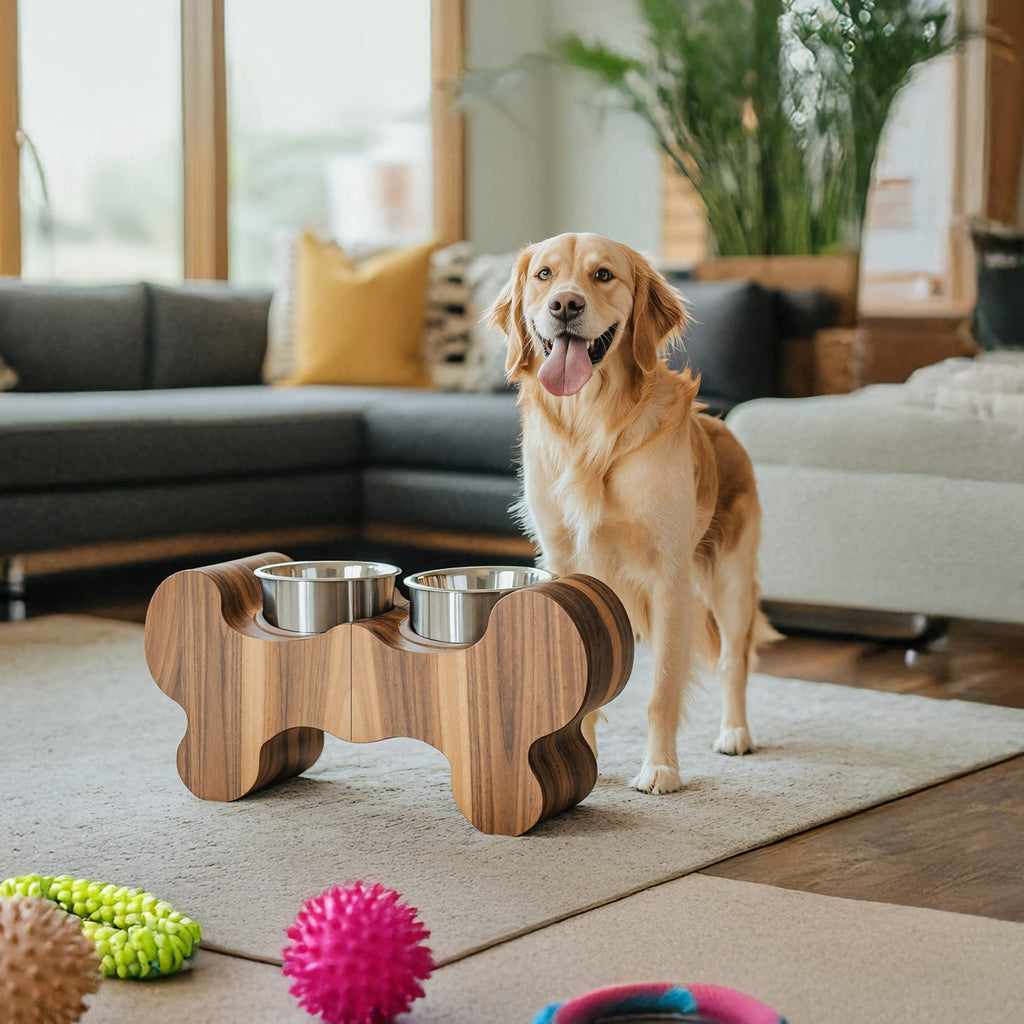 Handcrafted Dog Bowl Stand, solid wood, built to order