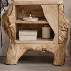 Mid Century Wooden Live Edge Nightstand, solid wood, built to order