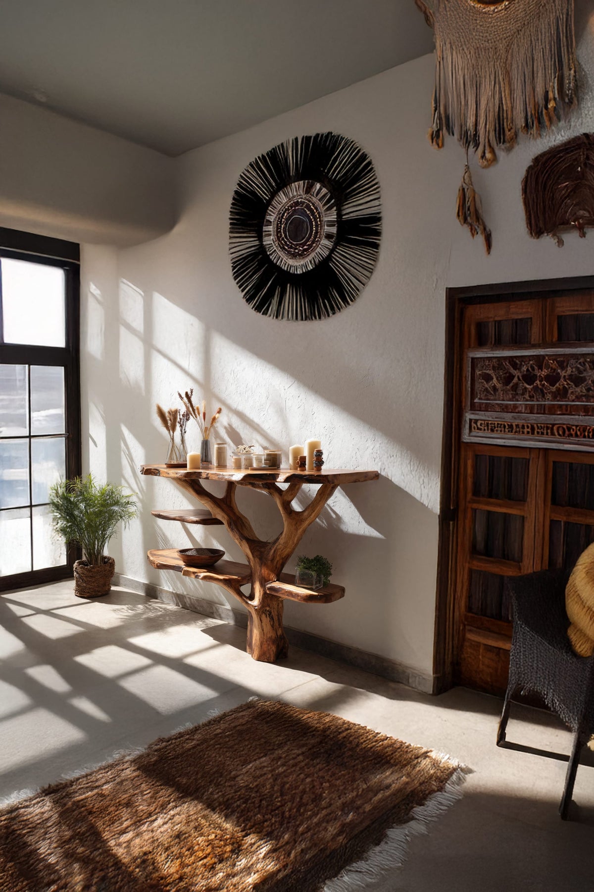 Live Edge Slab Modern Console Table