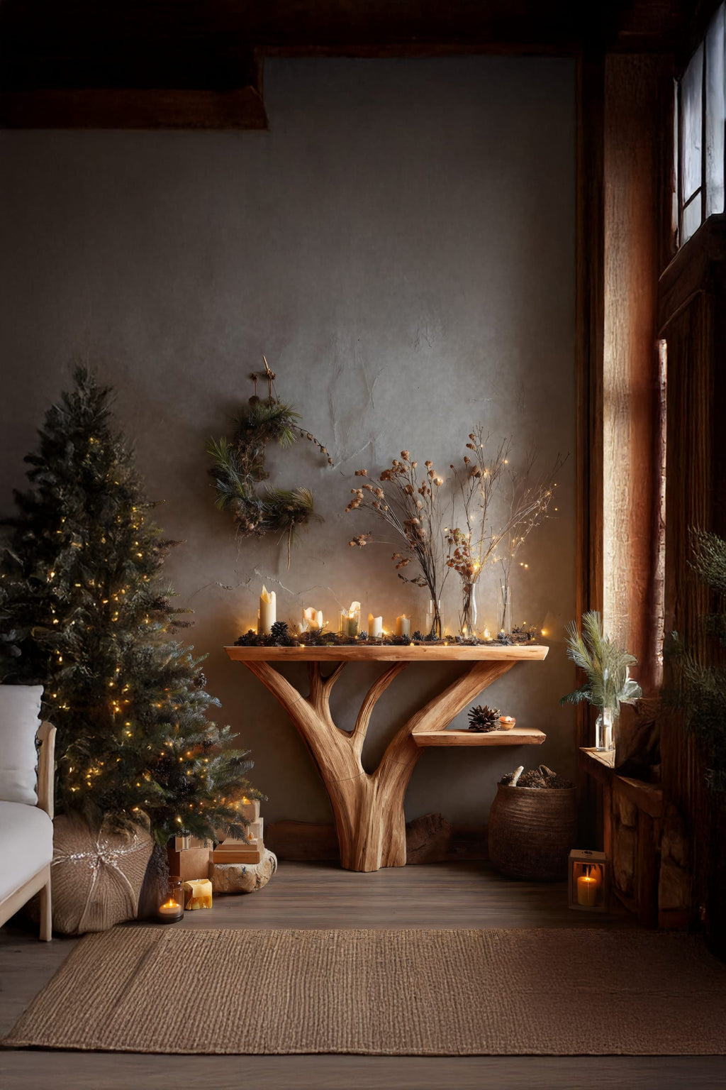 Minimal Behind Console Table