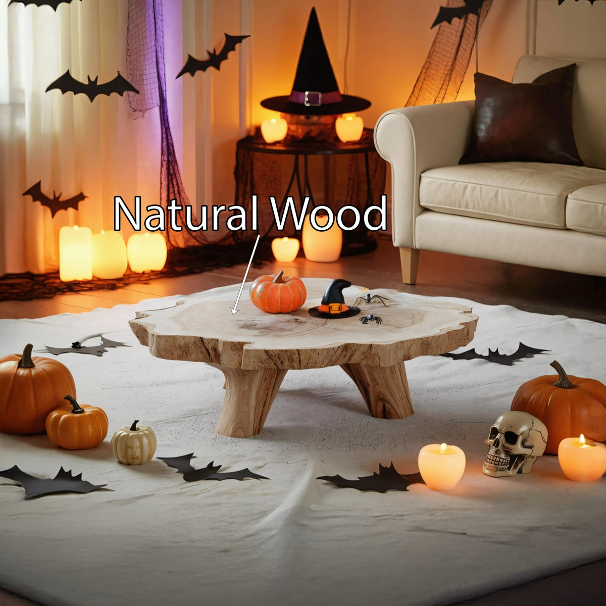 Live Edge Solid Accent Coffee Table