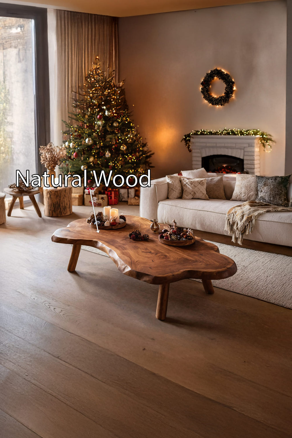Live Edge Slab Modern Coffee Table