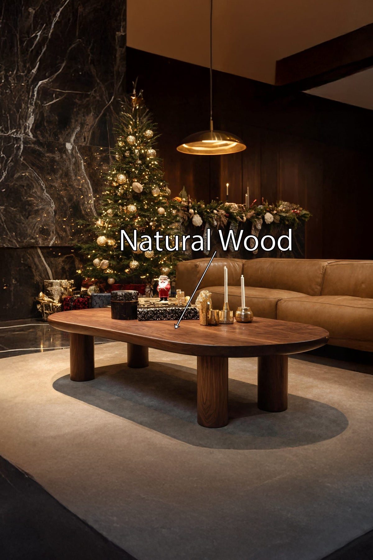 Live Edge Solid Trunk Coffee Table